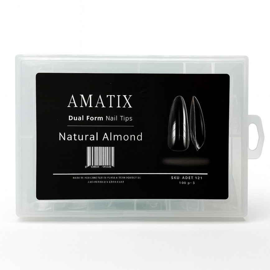 Amatix Dual Form Nail Tips Natural Almond 140uni 14 tamaños