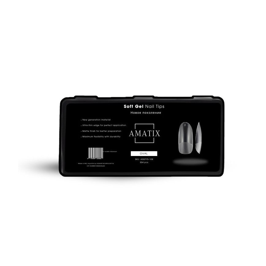 Amatix Soft Gel Nail Tips Oval 504uni 12 tamaños